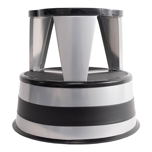 Cramer Kik Step Steel Step Stool - Two Step Stool, Holds 350 lbs (Silvertone)
