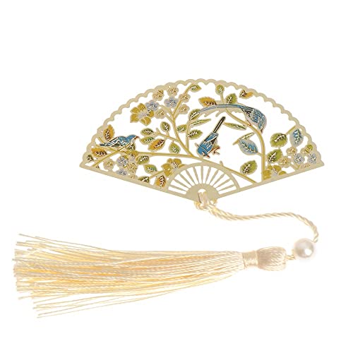 Bookmark Metal Creative Bookmark, Chinese Style Unique Hollow Out Bookmarks with Tassel Book Marker Clip Reader Student Office School Stationery Supplies Metal Bookmark (Color : 4) (3)