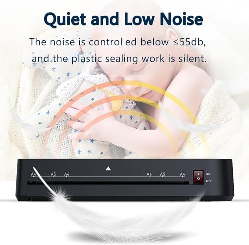 KEhtu A4 Laminator Machine, Electric Laminating Machine, 2 Min Fast Preheat, 320mm/min, 115~145℃ Intelligent Temperature Control, ABS One-Click Film Ejection, for Home Office School Business