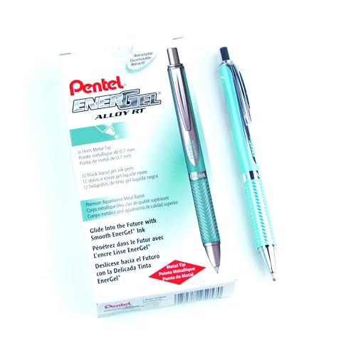 Pentel 0.7 mm Tip EnerGel Sterling Black Ink Pen - Baby Blue (Pack of 12)