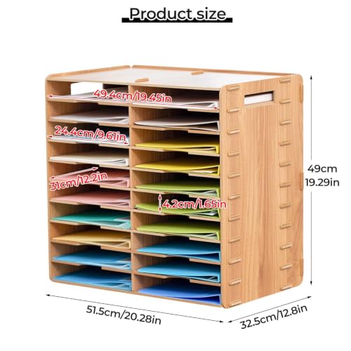 20-Slot Classroom Mailbox, Wooden Paper Organizers