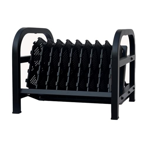 Workington 8-Device Open Desktop School Charging Cart Station for Ipads, Chromebooks, Tablets and Laptops Computer with Power Strip Included, Assembly Required, 1004 Black
