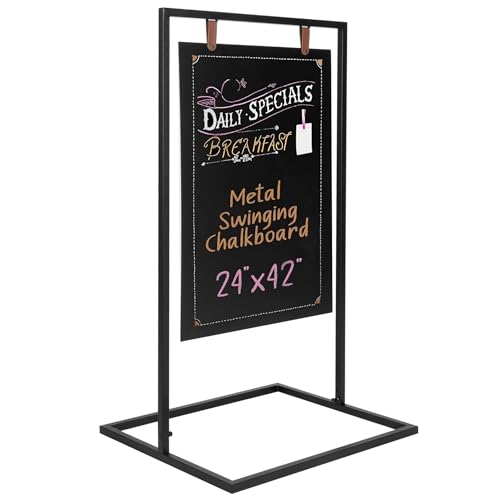 Ilyapa Metal A Frame Sign, Chalkboard Sidewalk Sign - 24x42 in Outdoor