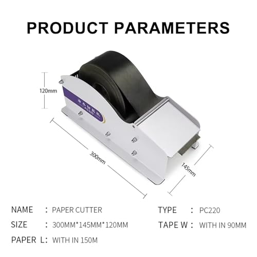 YQDDM Water-Activated Kraft Paper Tape Dispenser, Stainless Steel Tape Dispenser, Adjustable Width Packaging Tape Dispenser