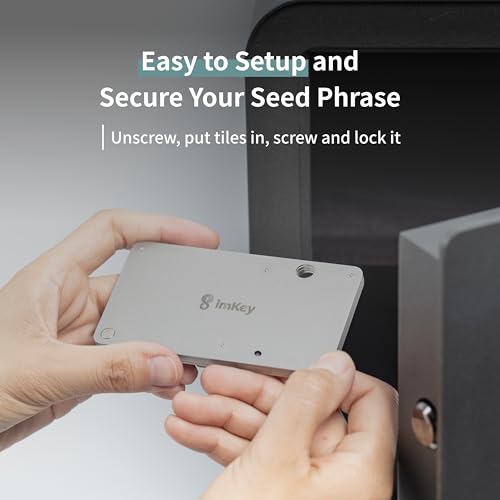 imKey HeirBOX S1 Crypto Seed Phrase Storage Metal Plate Backup Stainless Steel Fireproof Waterproof for 12/18/24 Word BIP39 Mnemonic Recovery Phrase Compatible with Ledger Trezor Bitcoin Cold Wallet
