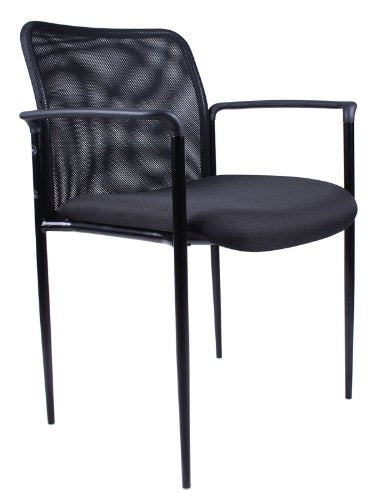 Boss Office Products Stackable Mesh Guest Chair in Black, 250 (B6909-BK)