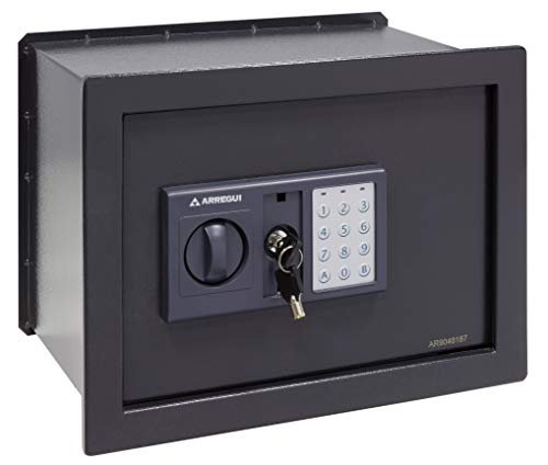 Arregui W25EB Steel Safe with Lock, Dark Grey, Wall-28x38x25cm