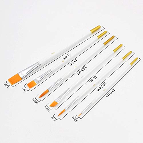 HBJWOV Drawing Art Watercolor Paint Pen Multi-Function White Nylon Hair Painting Art 6Pcs/Set Paint Brushes Supplies Wooden Handle