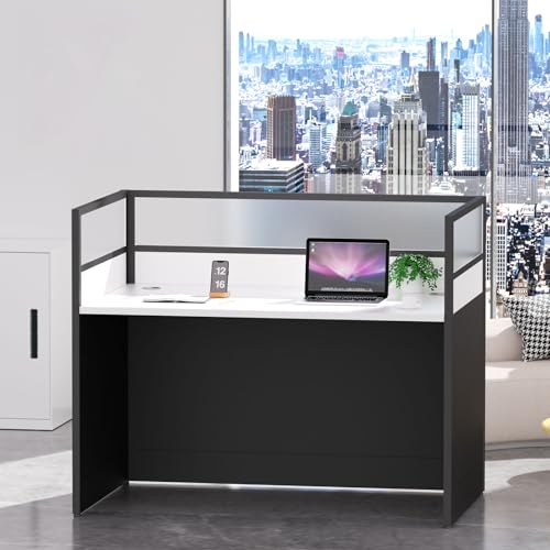 1 person Office Cubicle Desk w/Mute Privacy panels, Computer Cubicle ,Black