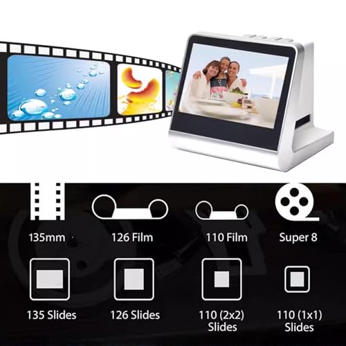 COYEUX 5 Inch Digital Film Scanner, 22 MP Film & Slide Scanner, Built-in 16GB Memory, Converts 135/110/126 Negative/Monochrome Slides Into JPEG Photos