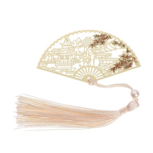 Bookmark Metal Creative Bookmark, Chinese Style Unique Hollow Out Bookmarks with Tassel Book Marker Clip Reader Student Office School Stationery Supplies Metal Bookmark (Color : 4) (8)