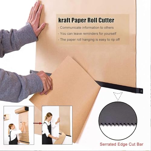 CVGfko Kraft Paper Roll Display Wall Mounted Kraft Paper Holder Dispenser, Roller Kraft Paper Scroll Display,for Working.One Color-40cm/15.7in Wide