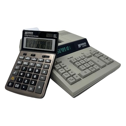 Monroe 122PDX Medium Duty Printing Calculator with Extra Large Plus and Minus Keys