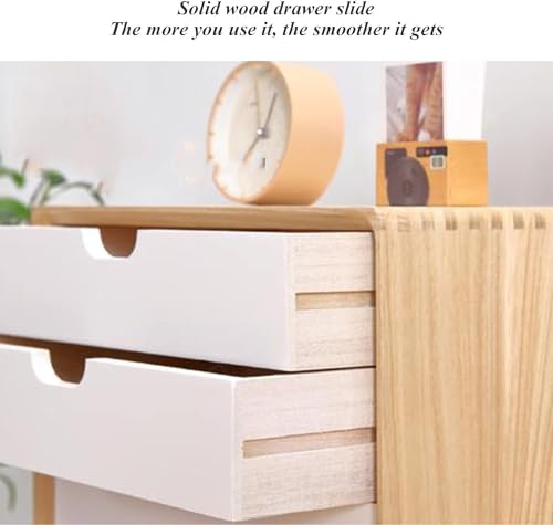 HSTBLEOO Multi-Layer Drawer Storage Box, Solid Wood Flat File Cabinet, A4 Treatment Storage Cabinet For Home Desktop Office(B,2 layers)