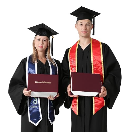 GraduationMall 8.5"x11" Smooth Padded Diploma Cover Certificate Holder Maroon,12-Packs
