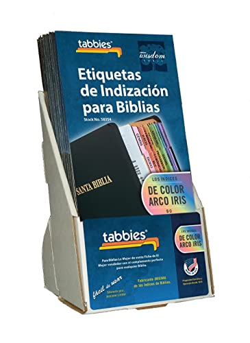 Tabbies Spanish Rainbow Laminated Bible Tabs, 20-Pack Display, 1x1/4in