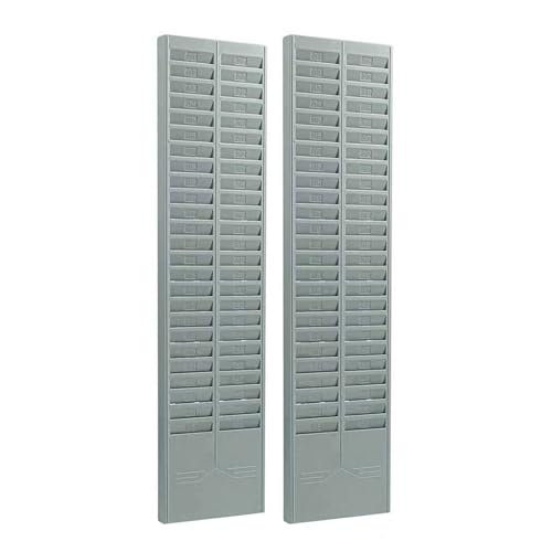 Time Card Holder Wall Mount with Numbered 20 50 Slots Rack Card Holder Employees Time Card Rack for Business Office Punch Dark Gray 50 Slots