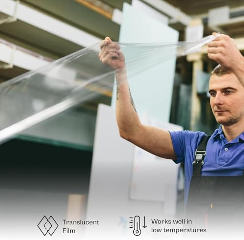 PSBM Blown Stretch Wrap, 4 Rolls 18 Inch x 1500 Feet 70 Gauge Heavy Duty Clear Plastic Wrap Industrial Strength Shrink Film for Moving, Packing & Shipping