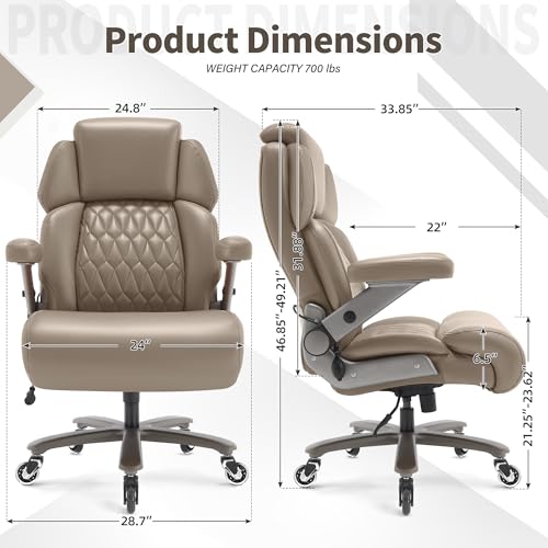 Big and Tall Office Chair 700lbs, Ergonomic High Back Computer Desk Chair