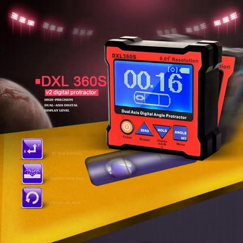 Xgsbvgdhw Dual Digital Angle Protractor Rechargeable Li-ion Battery