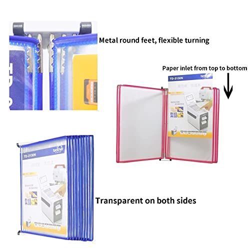 A4 Portfolio Binder, Presentation Binder, Pack of 5 Wall Mounted A4 Catalog Display Rack PVC Metal Multicolor 23x33cm(Blue)