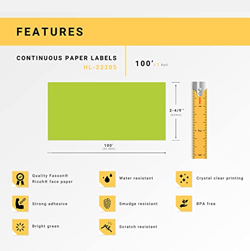 HouseLabels Compatible with Brother DK-2205, Color Combo, 2-4/9" x 100'