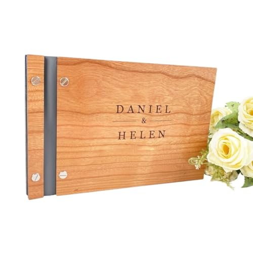 YUIPMHFD Personalized Guestbook Sign for Weddingwooden Guest Signatures Book Album Baptism Mariage Decoration(21.59cmX27.94cm)