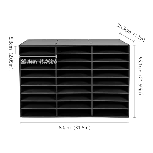 Tiardocge 27 Slots File Sorter, Open Design – Literature Organizer Mail Paper Storage Holder für Büro, Home Office, Schule, Dokumentenverwaltung Use