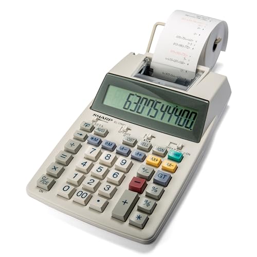 Sharp Two-Color Printing Calculator, White (EL-1750V)