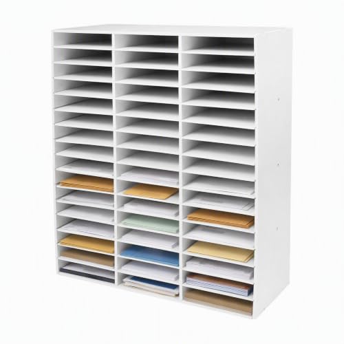 JSEBNHCUX Mail Sorter Cabinet Wood Literature Organizer 48 Compartments