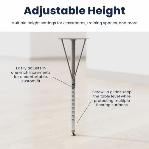 Flash Furniture 48" x 24" Adjustable Activity Table, White, Short Legs