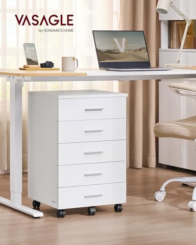 VASAGLE File Cabinet, Mobile Pedestal Filing Cabinet with Wheels
