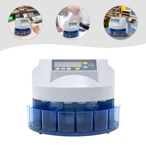 Commercial Automatic Coin Sorter & Change Counter Machine, Professional USD Coin Counter Wrapper Machine with 330 Coins/min, Automatic Change Counter with LED Display for Shop/Retail Store