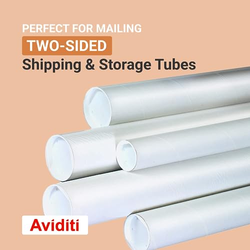 BOX USA Cardboard Tubes with Caps, 15"L x 3"W x 3"H, Pack of 24 | Poster Tube for Mailing and Storage of Blueprints, Artwork, Crafts, Long Art Holder, 15 inches