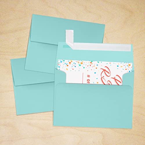 LUXPaper A2 Invitation Envelopes | Peel & Press | 4 3/8" x 5 3/4" | Seafoam Blue | 80lb. Text | 1,000 Qty