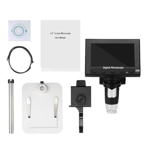 ZTBH Microscope Accessories Kit 1000x 2.0MP Digital Electronic Microscope with 8LED and Stent Microscope Slides