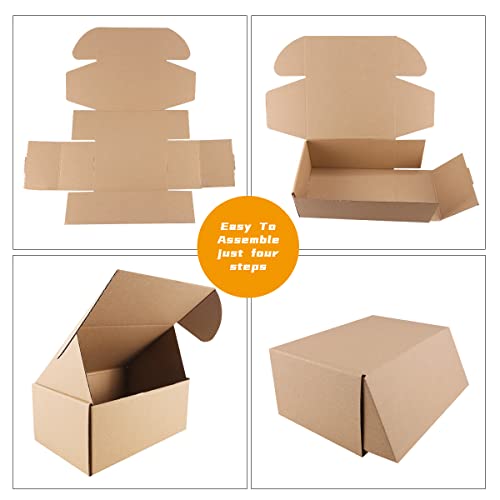 Shipping Boxes, 60Pcs khaki 12x9x4in Corrugated Cardboard Box
