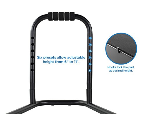 Mount-It! Height Adjustable Foot Rest for Standing and Sitting, Freestanding Under The Desk Footrest with Handle and Six Height Settings, Anti-Slip Padded Surface,Black
