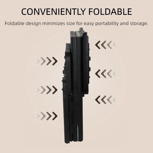 Adult Step Stool Folding 2-Step Stool, Non-Slip Portable Footstool ， Holds 300 Lbs, Portable Footstool For Kitchen Home Toilet Bedroom Office Bathroom RV(Black)