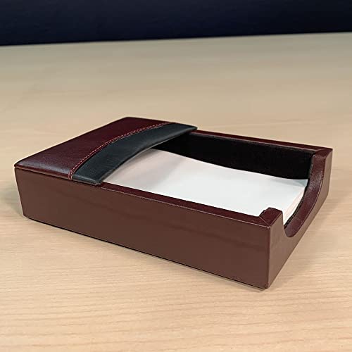 Dacasso Burgundy Leather Memo Holder, 4-Inch by 6-Inch
