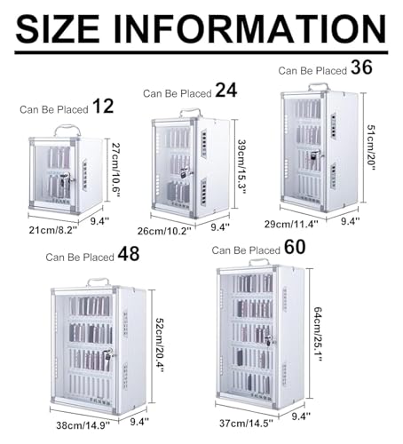 Cell Phone Locker, Cell Phones Storage Cabinet, Aluminum Alloy Cell Phones Holder Storage Box Pocket Chart Storage Locker Box for School Office(24)