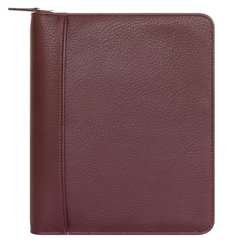 FranklinCovey - Charlie Binder for Ring-Bound FranklinCovey Planners | Genuine Leather - Zipper Closure (Classic, Burgundy)
