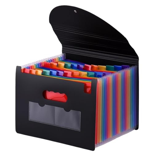 24 Pockets Expanding File Folder with Cover Accordian Organizer A4 Size Document for Home Office School for Office