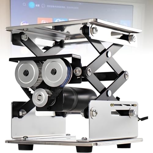 ROGHA Stainless Steel Adjustable Lab Table & Sample Stand Rack,Small Laboratory Scissor Lifting Platform, Electric Jack Stand 20 * 20cm