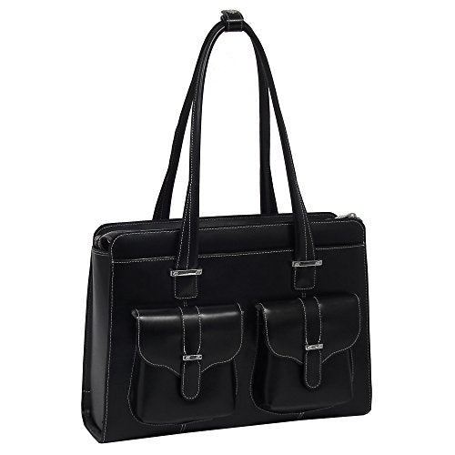 McKlein, W Series, Alexis, Top Grain Cowhide Leather, 14" Leather Ladies' Laptop Briefcase, Black (96545)