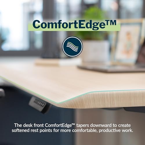 Vari ComfortEdge Electric Standing Desk – 60x30 – Light Wood/White
