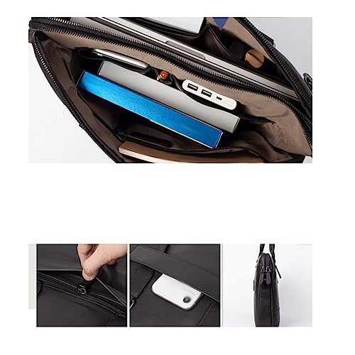 STBTOO Men's Leather Large Handbags Briefcases Laptop Bags Messenger Shoulder Bags Luggage Bags Totes