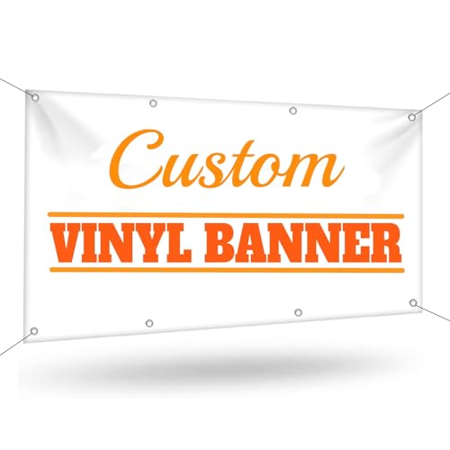 Grdsaw Custom Vinyl Banner, personalized customizable double-sided full color design banners for indoor outdoor Birthday Business Graduation Wedding Event (72''×144'' (6×12 FT))