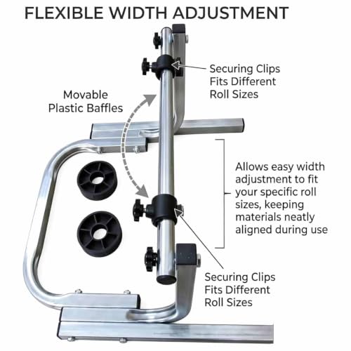 ZephPerton Heavy Duty All-Metal Roll Holder, Manual Bubble Wrap Dispenser | Saving Space, Stable Base and Easy Operation, for Commercial and Home Packing Areas H:35cm Width:80cm