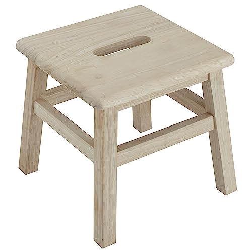 eHemco Solid Hardwood Step Stool, 12.25 Inches, Unfinished